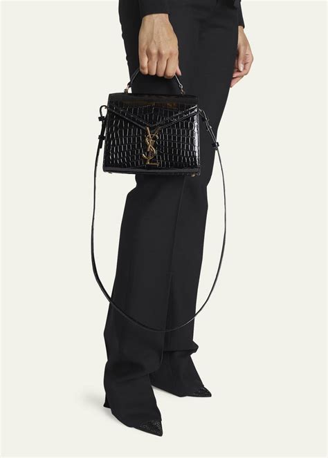 Saint Laurent Cassandra Mini YSL Alligator Top